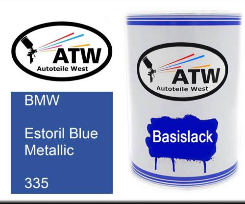 BMW, Estoril Blue Metallic, 335: 500ml Lackdose, von ATW Autoteile West.